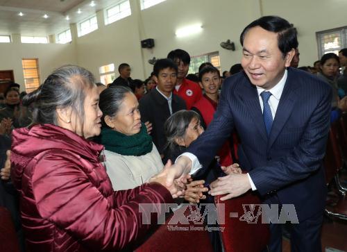 Chủ tịch nước Trần Đại Quang thăm chúc Tết tại Nghệ An ảnh 1